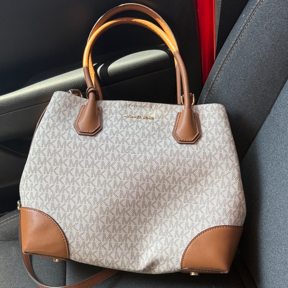 Michael Kors Tan and Cream Satchel